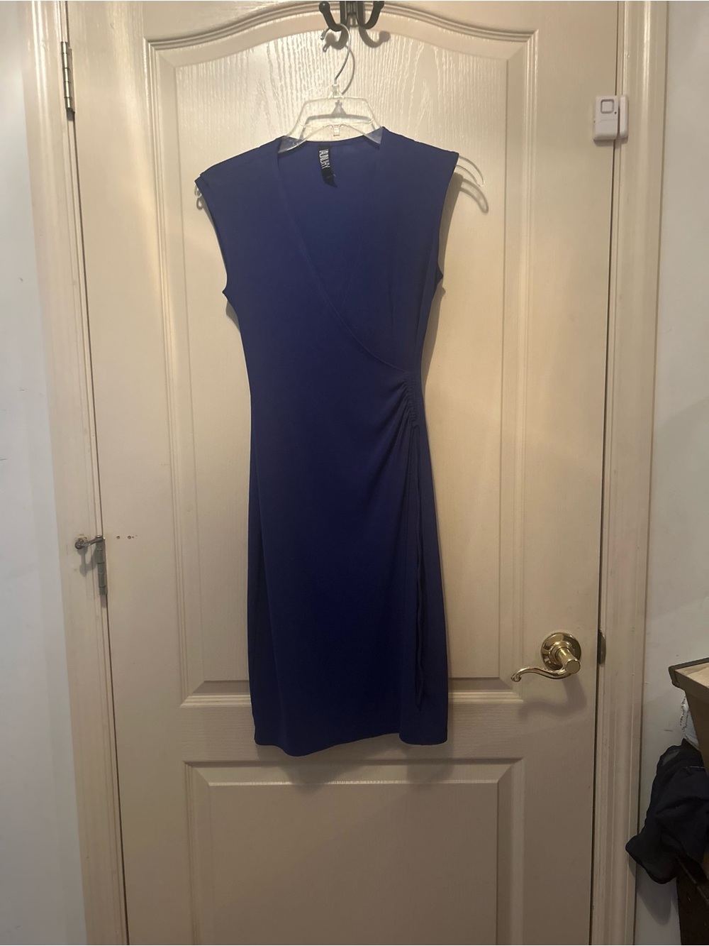 Lavish Sleeveless Cobalt Blue Midi Dress with Side Ruching